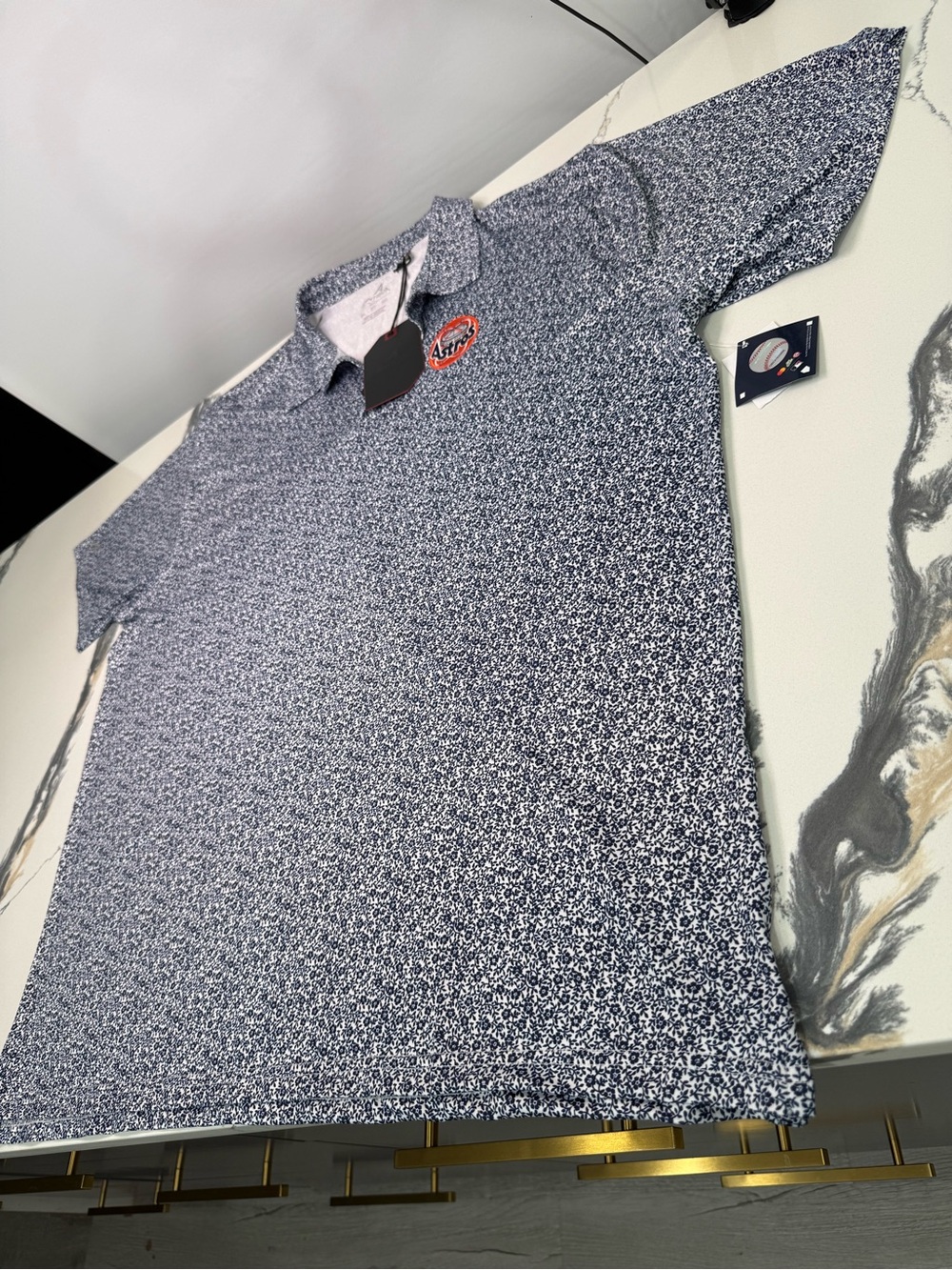 Antigua Men's Houston Astros Field Ditsy Polo Size 2XL